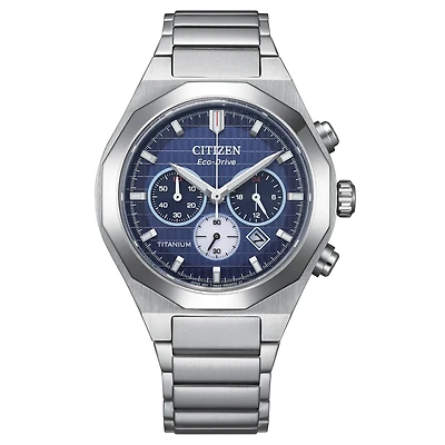 Zenshin Senkei Blue Dial Titanium 41mm Watch