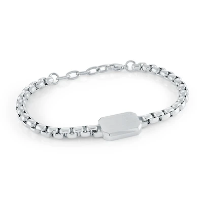 5MM Round Box Plate Steel Bracelet