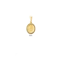 Virgen Milagrosa Zirconia Oval Pendant 10MM