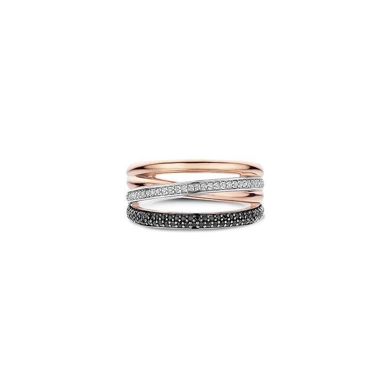 Crossover Black/Rose Ring