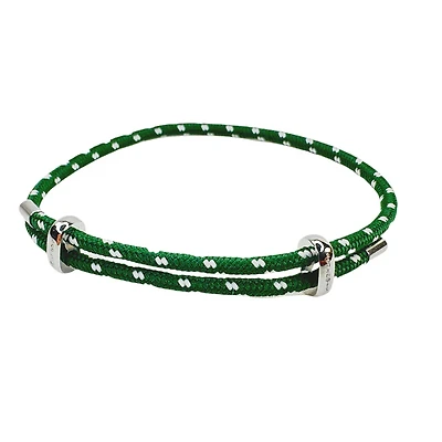 Marine Cord Slider Steel Bracelet - Green Cord
