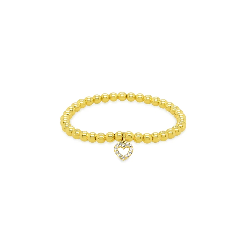 Sparkly Heart Elastic Bead Bracelet