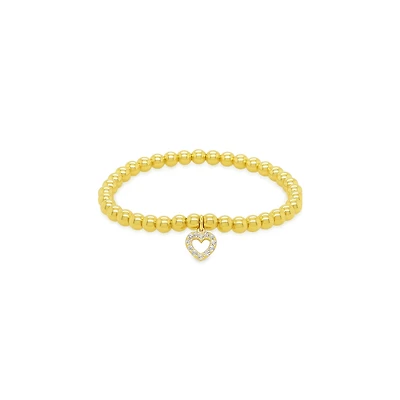 Sparkly Heart Elastic Bead Bracelet