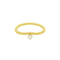 Sparkly Heart Elastic Bead Bracelet