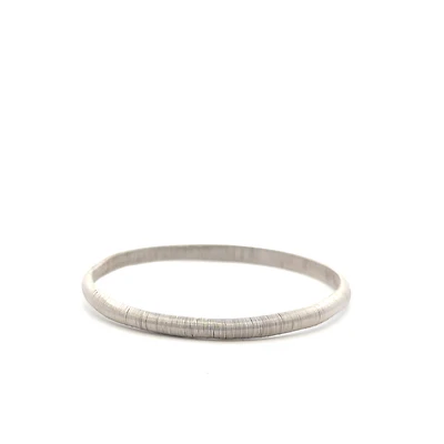 Textured Silver Bangle Bracelet