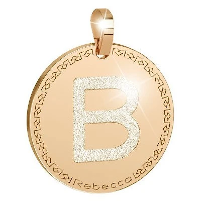 Rose Plated Glam Film 25MM Initial Pendant