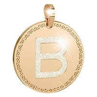 Rose Plated Glam Film 25MM Initial Pendant