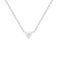 .16CT Diamond Solitaire Prong Set Necklace White Gold