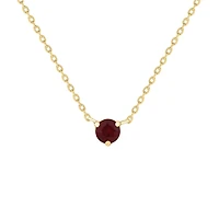Ruby Solitaire Prong Set Necklace
