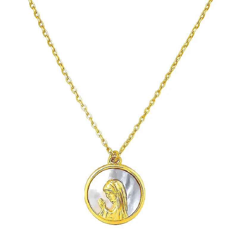 Round Virgen Nina 13MM Mother Pearl Necklace