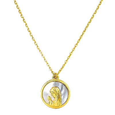 Round Virgen Nina 13MM Mother Pearl Necklace