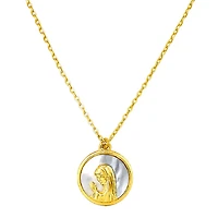 Round Virgen Nina 13MM Mother Pearl Necklace