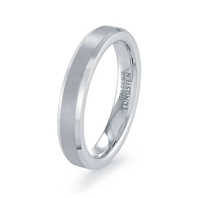 4MM Tungten Brushed/Polished Ring