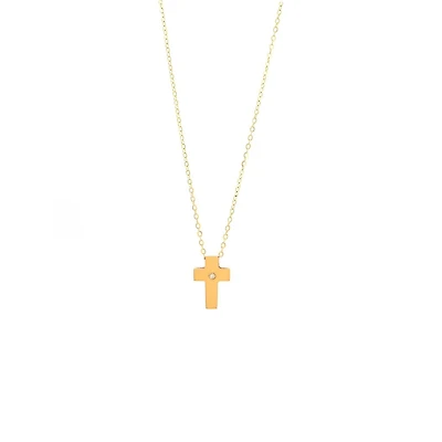 Diamond Center Cross Necklace