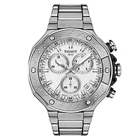 T-Race 45MM White Chrono Watch