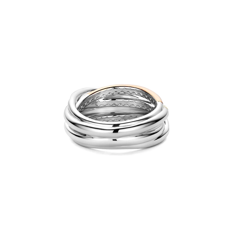 Trinity Three Tone Crossover Wide Ring