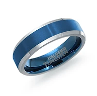Blue Tungsten 6MM Ring