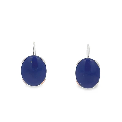 Oval Lapis Lazuli Earrings