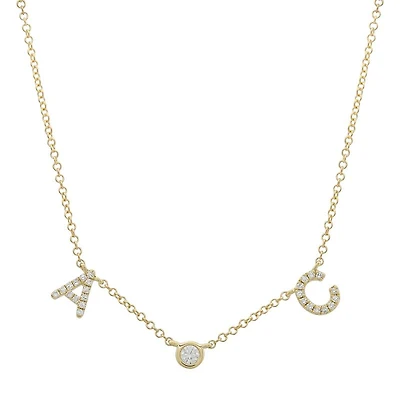 Custom Two Initial Diamond Necklace