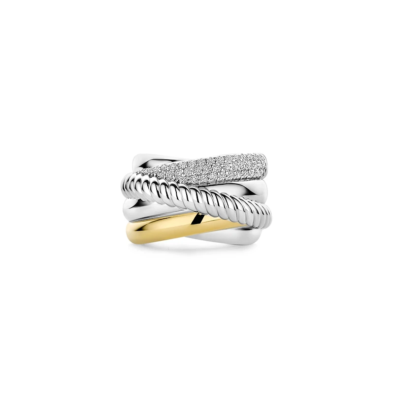 Wrap Two Tone Textures Ring