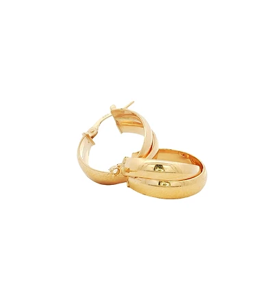 Criss Cross 18MM Hoop Earrings
