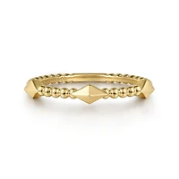 Pyramid Beaded Classic Ring