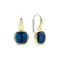 Cushion Blue Drop Earrings