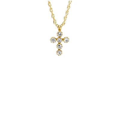 Clear Zirconia Cross Kids Necklace