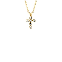 Clear Zirconia Cross Kids Necklace