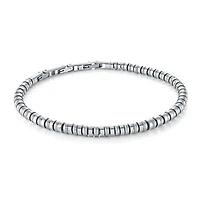 4MM Beads Polished and Brushed Steel Bracelet