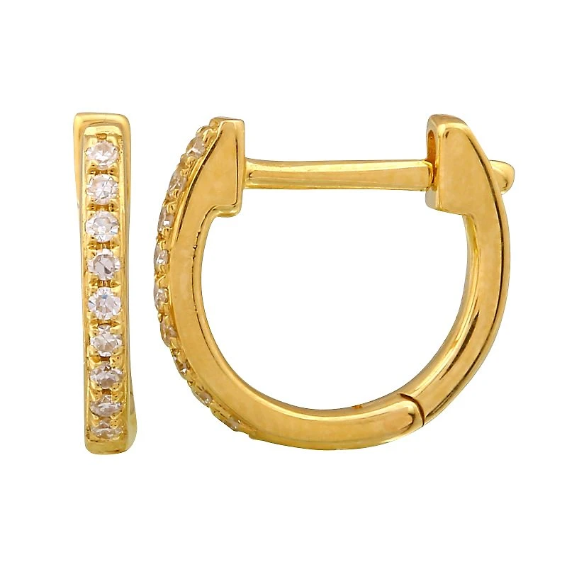 9MM Diamond Huggie Earrings
