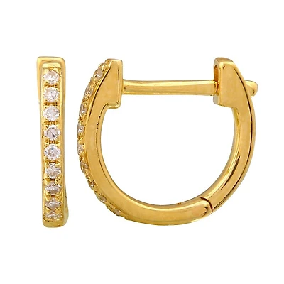 9MM Diamond Huggie Earrings