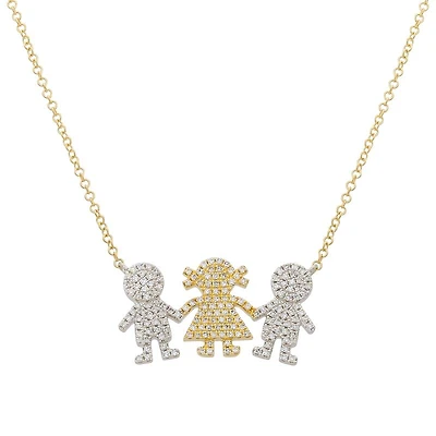 Boy-Girl-Boy Diamond Necklace