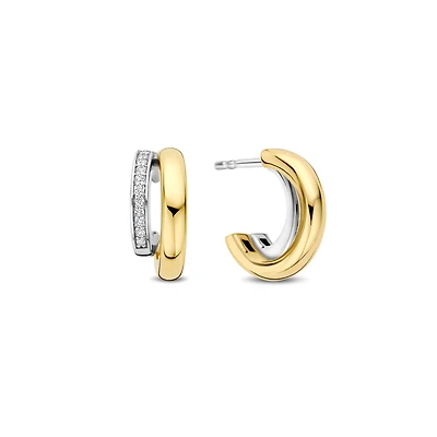 Parallel Lines Double Huggie Earrings