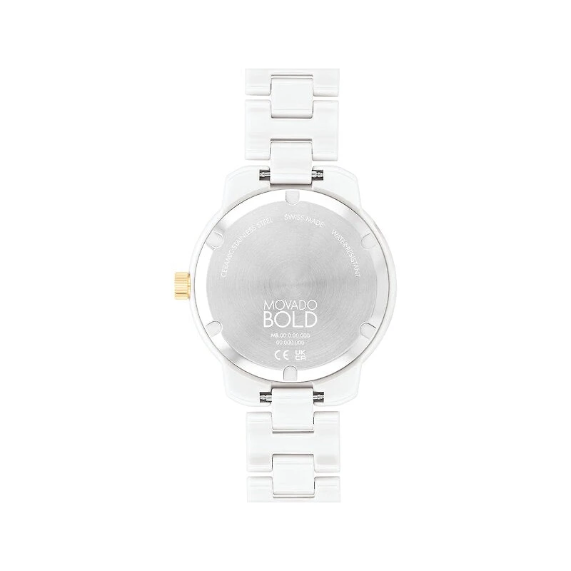 Bold Verso 39MM White Ceramic Watch