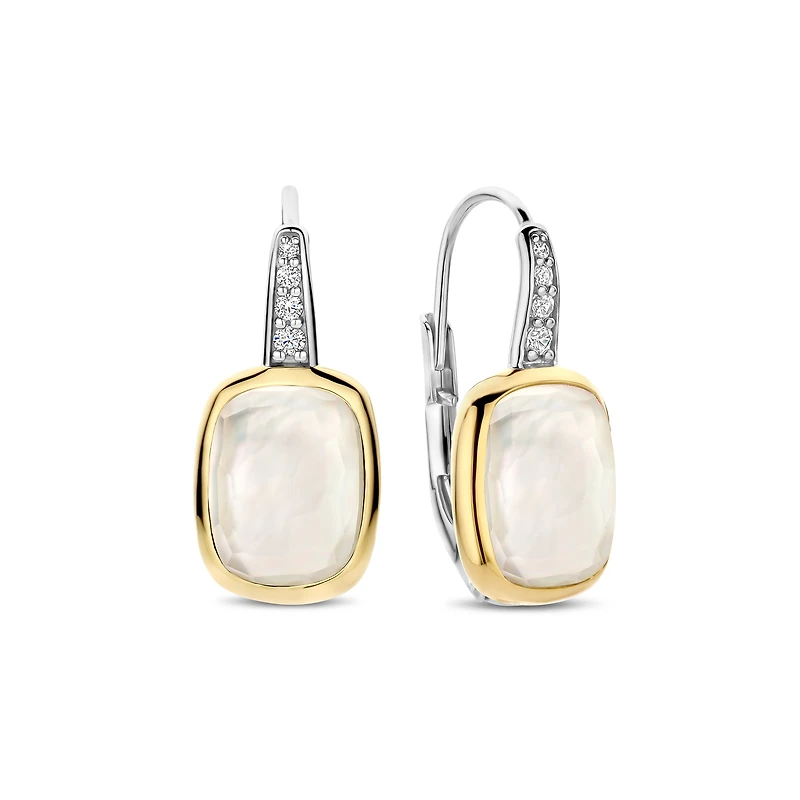 Milky Quartz Facetted Earrings