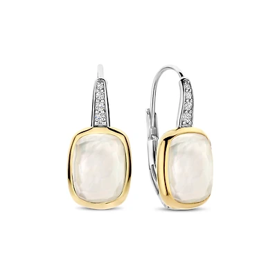 Milky Quartz Facetted Earrings