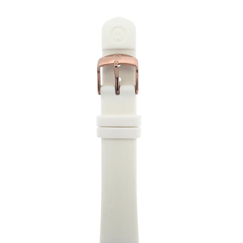 18MM White Silicone Strap with Rose Buckle
