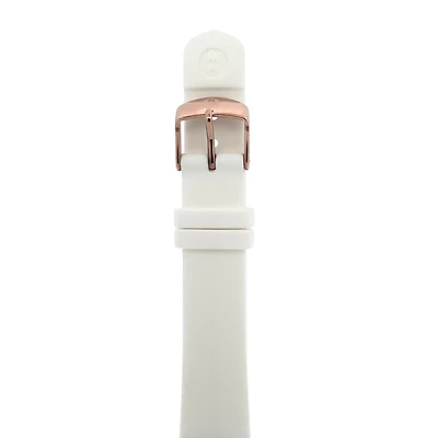 18MM White Silicone Strap with Rose Buckle