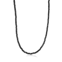Black Steel and Spinel 22 inch Necklace