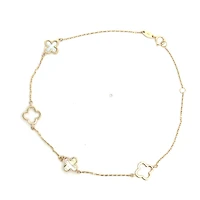Combined Clover Mother Pearl Ankle Bracelet