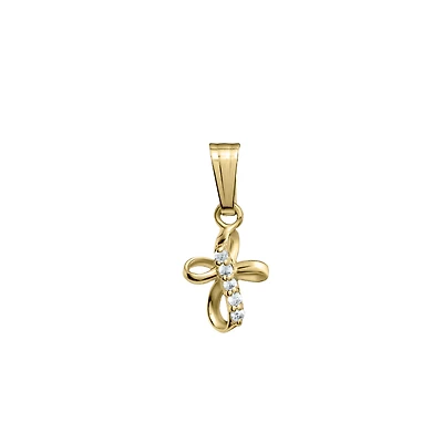 8MM Ribbon Cross Kids Necklace
