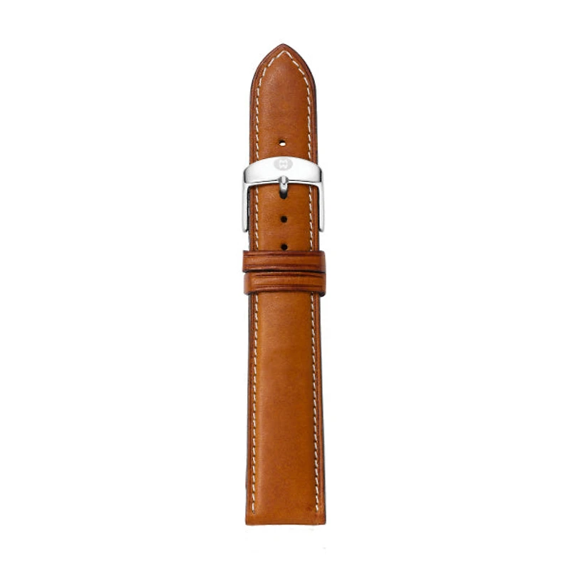 16MM Saddle Brown Calfskin Leather Strap