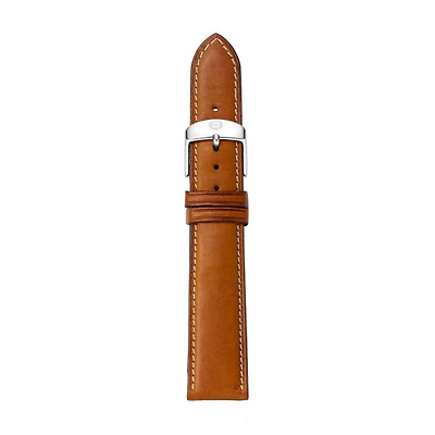 16MM Saddle Brown Calfskin Leather Strap