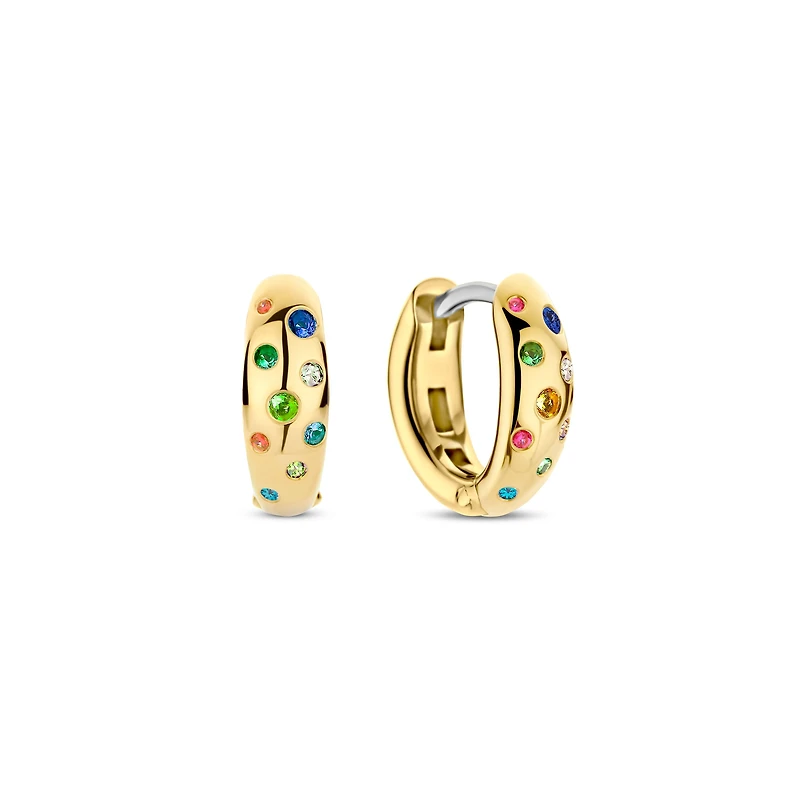 Harmonious Rainbow Huggie Earrings