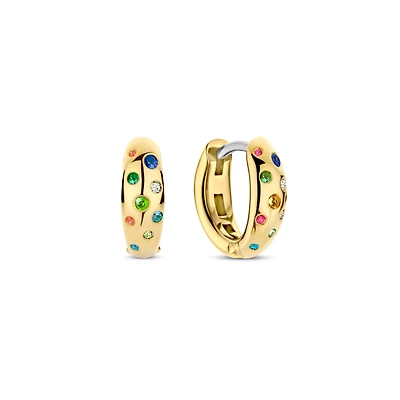 Harmonious Rainbow Huggie Earrings