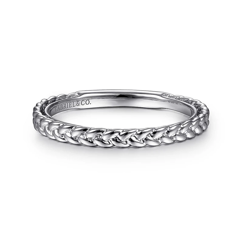 Braided White Gold ring