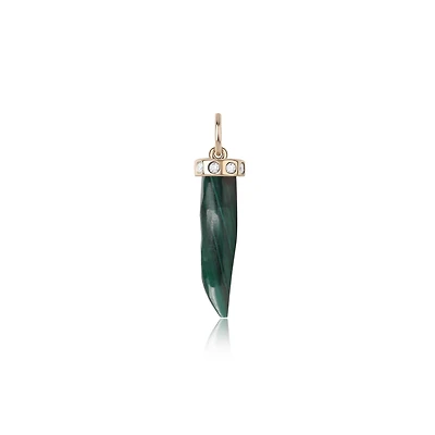 Malachite and Diamond Horn Pendant