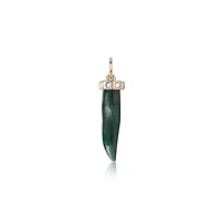 Malachite and Diamond Horn Pendant