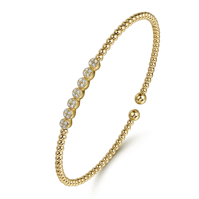 Seven Diamond Dots Bangle Bracelet